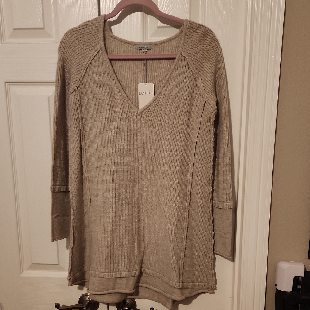 Lemon Beige Knit Sweater